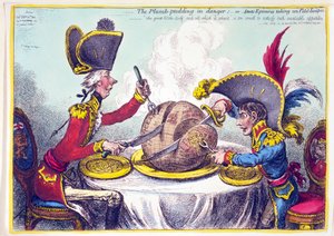 The Plum Pudding in Danger, of State Epicures taking un Petit Souper, gepubliceerd 26 februari 1805